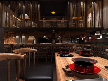 餐廳餐位區效果圖