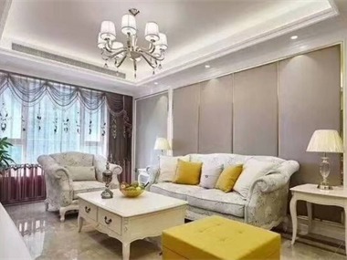 簡歐客廳吊頂實景圖