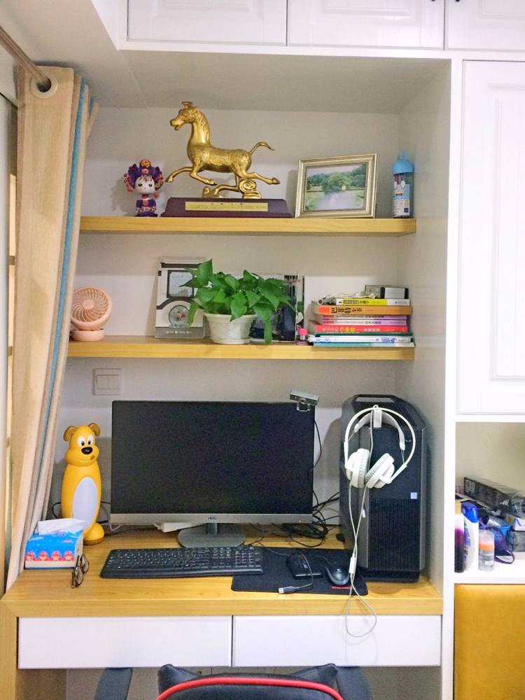 混搭書房工作區實景圖